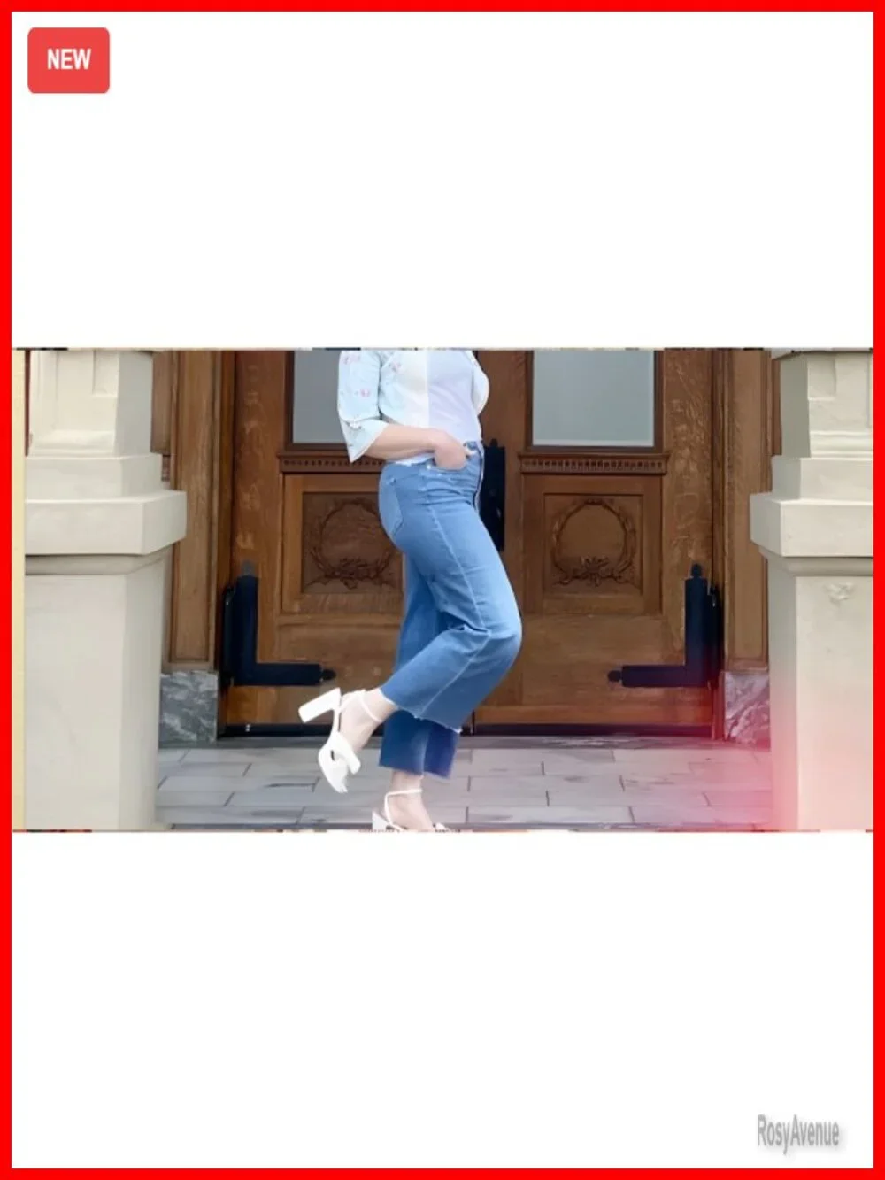 Wide Leg Baggy High Waist Boyfriend Straight Leg Stretchy Denim Pants Trendy
